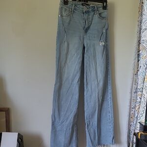 BCBGeneration Sky Blue Wide Leg Jeans